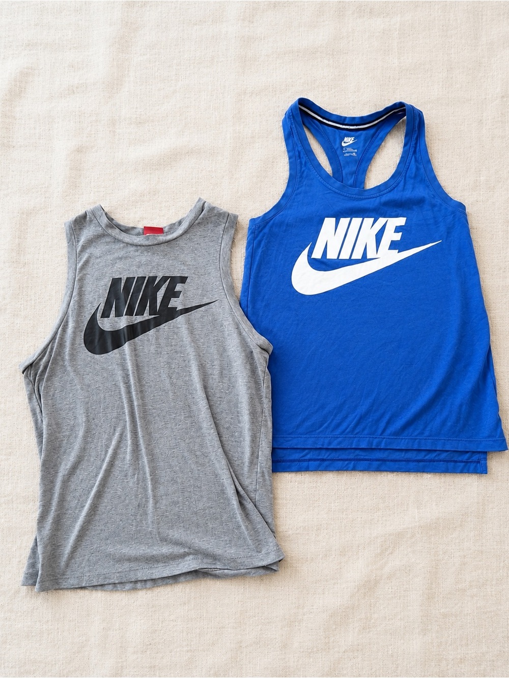 Nike Sleeveless Tank Top Bundle Size Small Blue Gray Logo Athletic